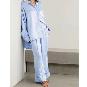 SLEEPER Sizeless Pajamas Set in Blue ( One Size) PREOWNED/USED Silky set